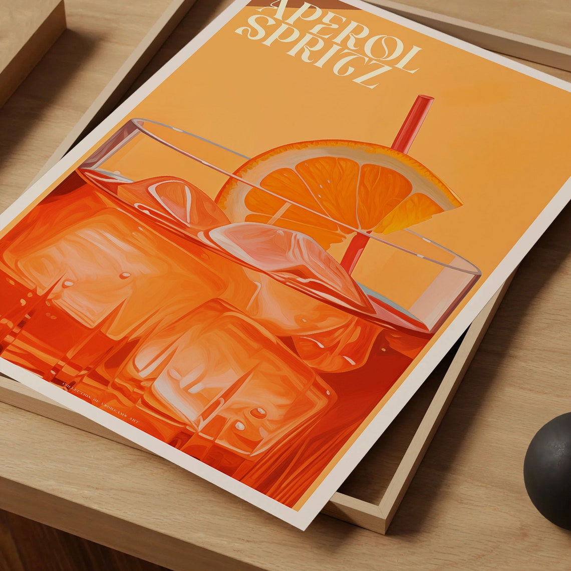 Aperol Spritz Orange Cocktail Glass Illustration Summer Drink Poster - Image 4
