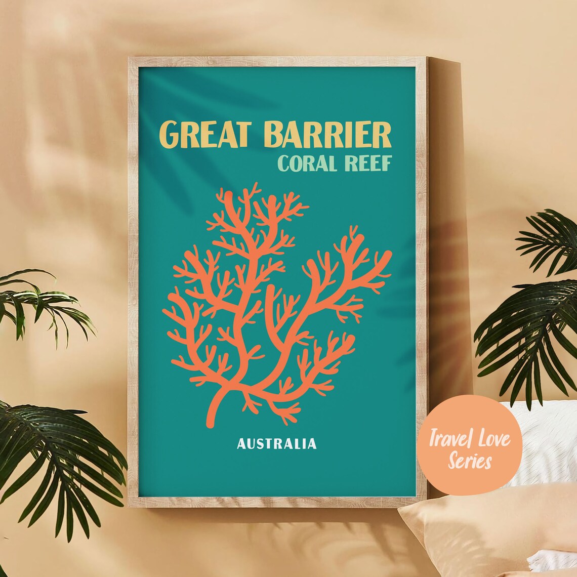 Great Barrier Reef Retro Travel Poster, Australia - Image 5