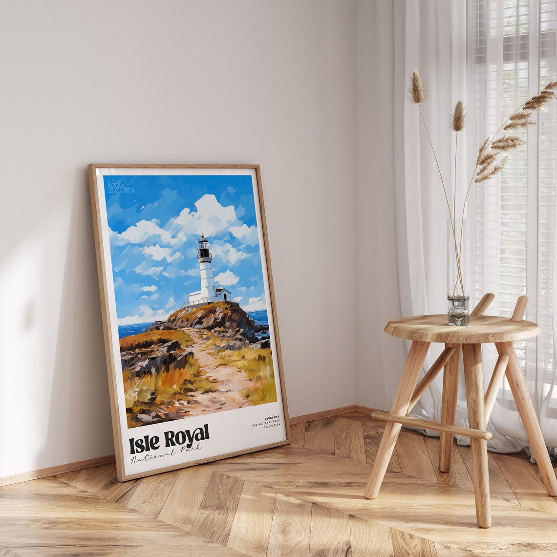 Isle Royal National Park Lighthouse Rocky Coast Ocean Poster - Image 4