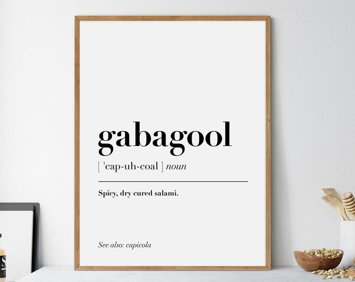Gabagool Definition Kitchen Funny Typography Art Print - Image 2