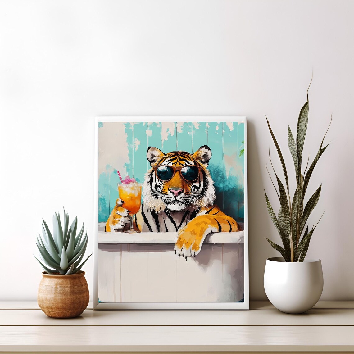 Tiger Print, Funny Bathtub Bathroom Humor Poster - Image 2