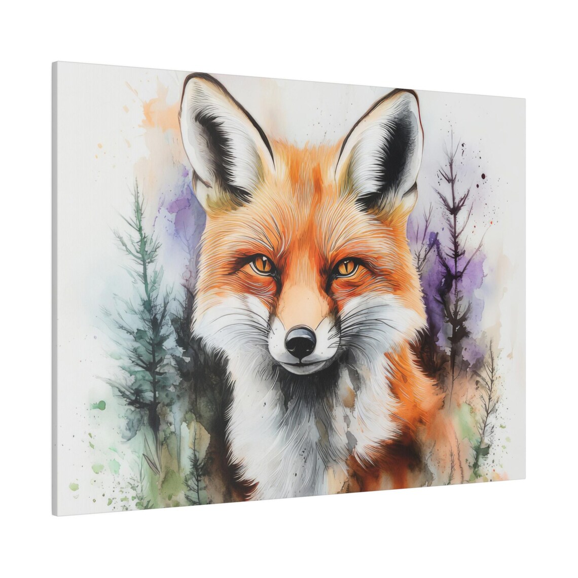 Fox Watercolor Poster, Forest Animal Modern Chalet - Image 3