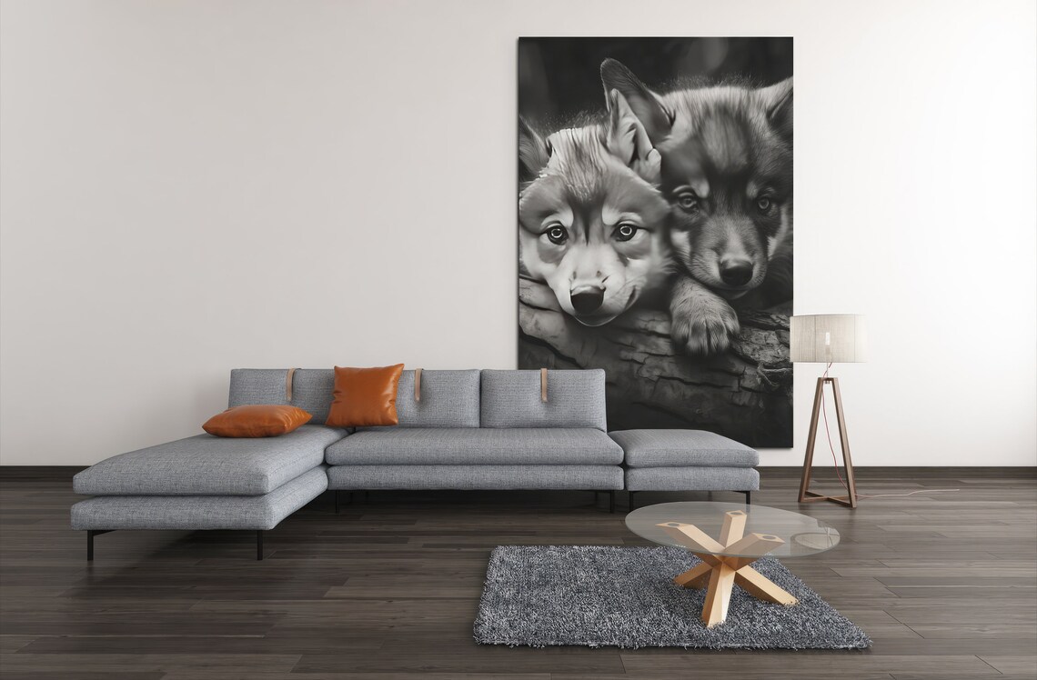 Cute Baby Wolf Poster, Instant Nursery Valentine - Image 2