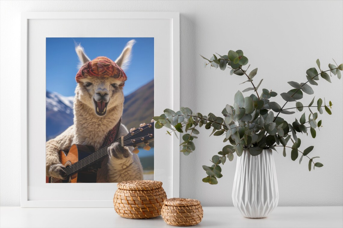 Alpaca Print, Funny Animal Music Gift - Image 3