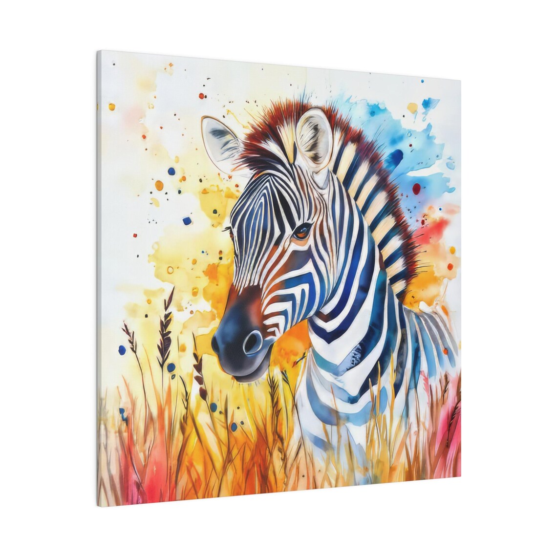 Zebra Watercolor Safari Nursery Animal Art Print