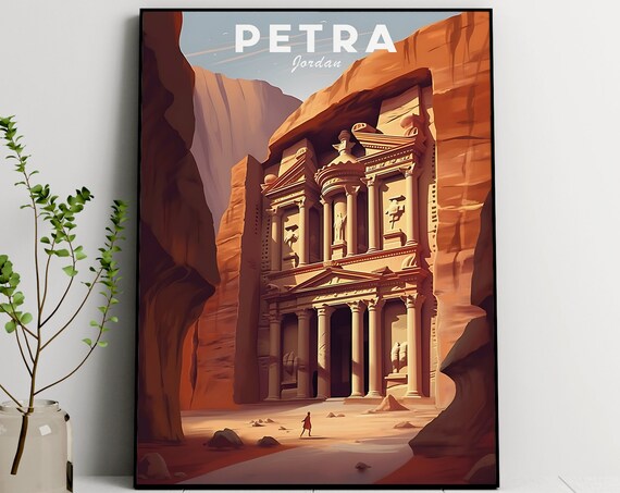 Petra Unesco Travel Poster, Petra Travel Art Print