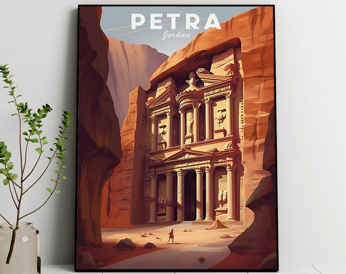 Petra Unesco Travel Poster, Petra Travel Art Print
