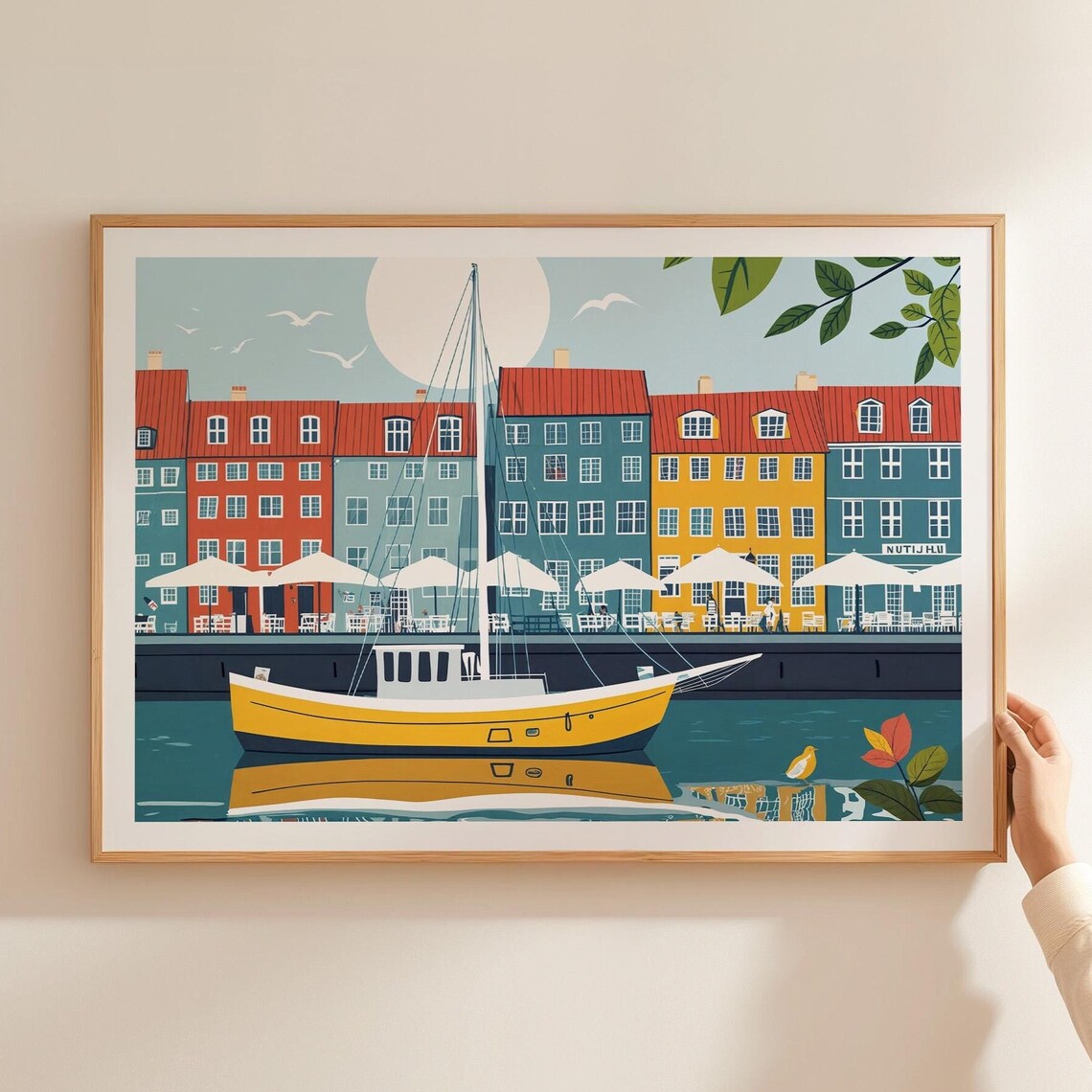 Copenhagen Denmark Nyhavn Harbor Colorful Waterfront Boat Poster - Image 2