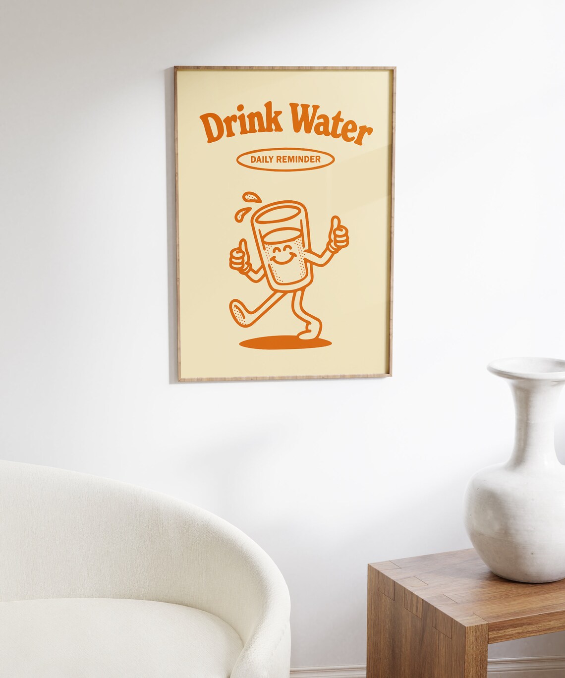 Drink Water Reminder Retro Hydration Poster Print - Image 6