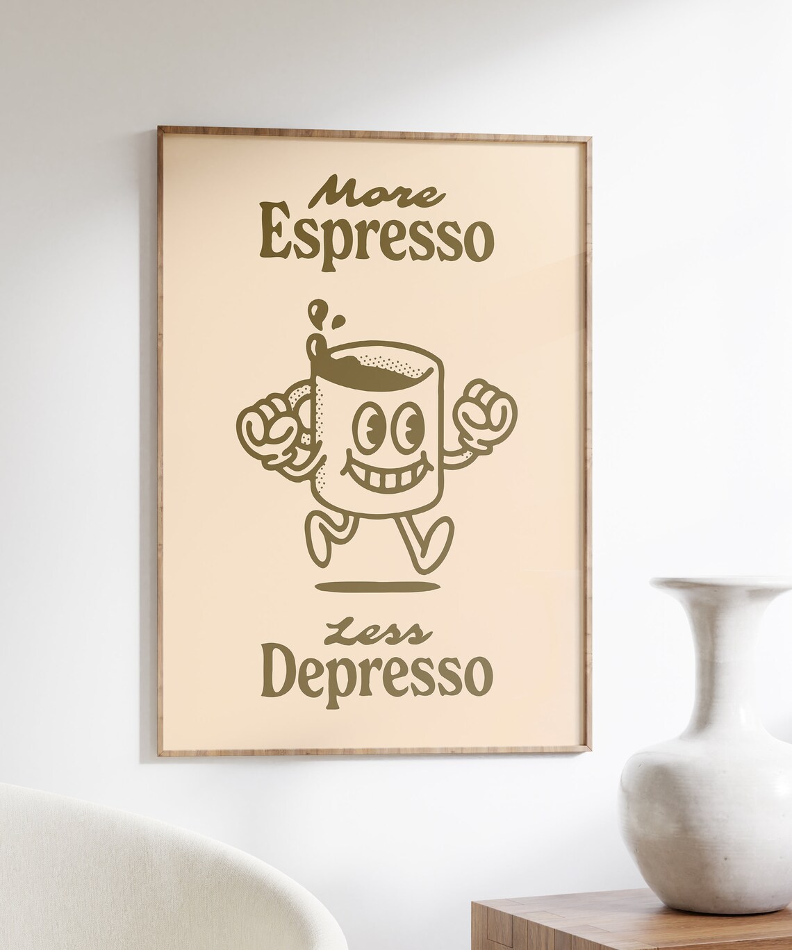 More Espresso Less Depresso Retro Coffee Poster - Image 6