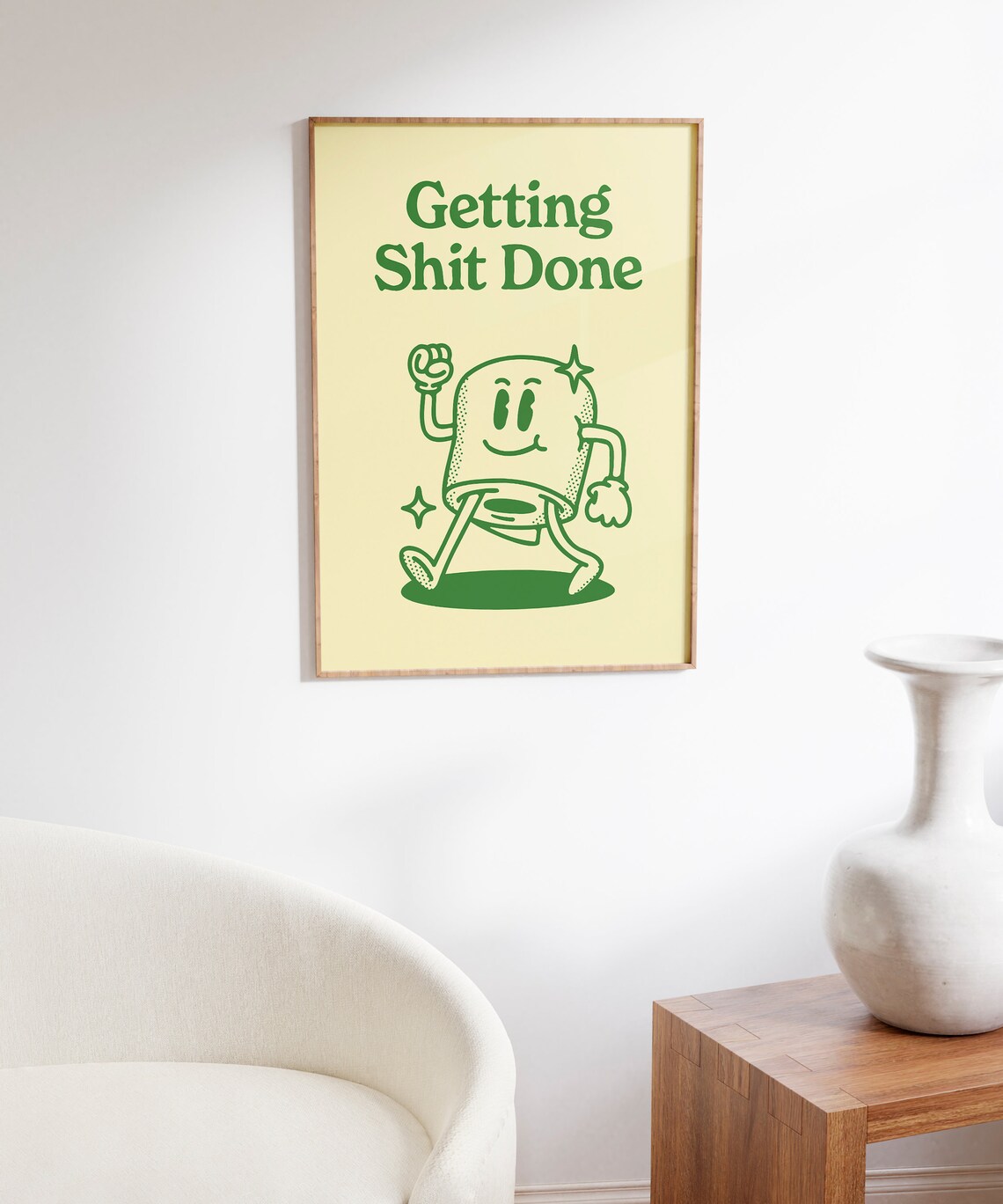 Get Shit Done Retro Bathroom Humor Art Print - Image 6
