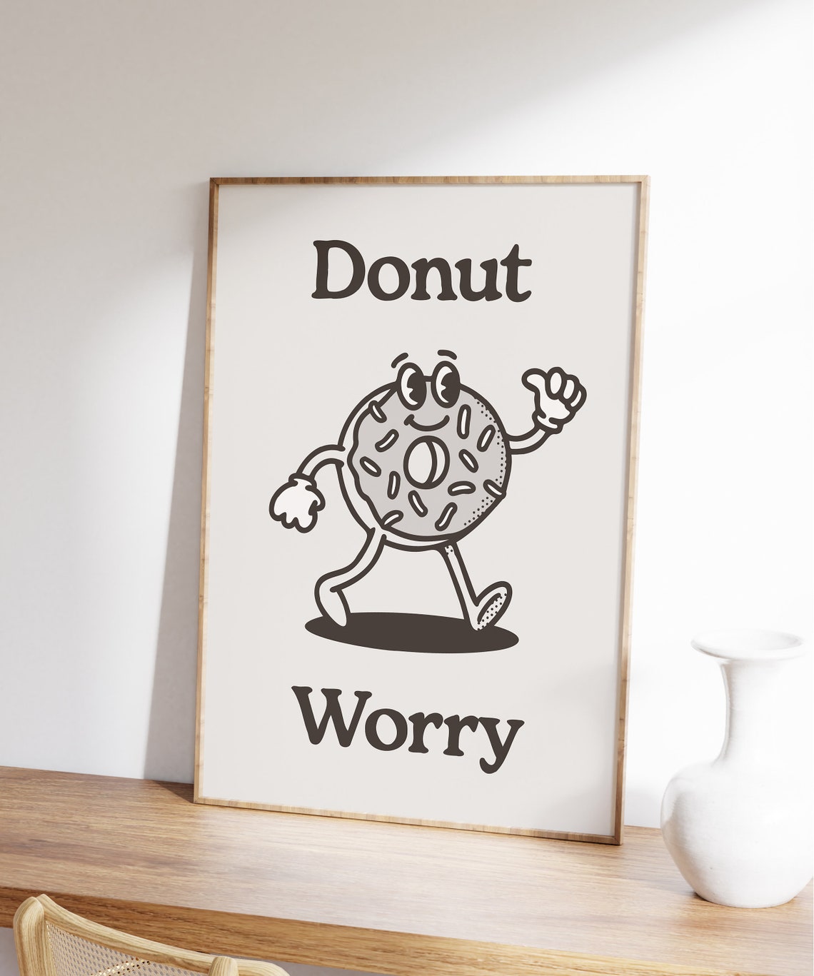 Retro Donut Wall Art Trendy Prints Printable Wall Art Donut Wall Print Print Black White Wall Print Cute Funny Print - Image 7