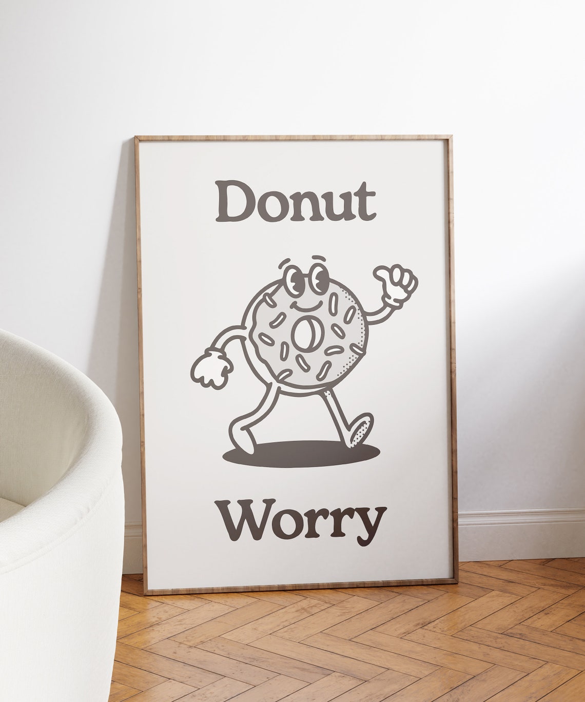 Retro Donut Wall Art Trendy Prints Printable Wall Art Donut Wall Print Print Black White Wall Print Cute Funny Print - Image 3