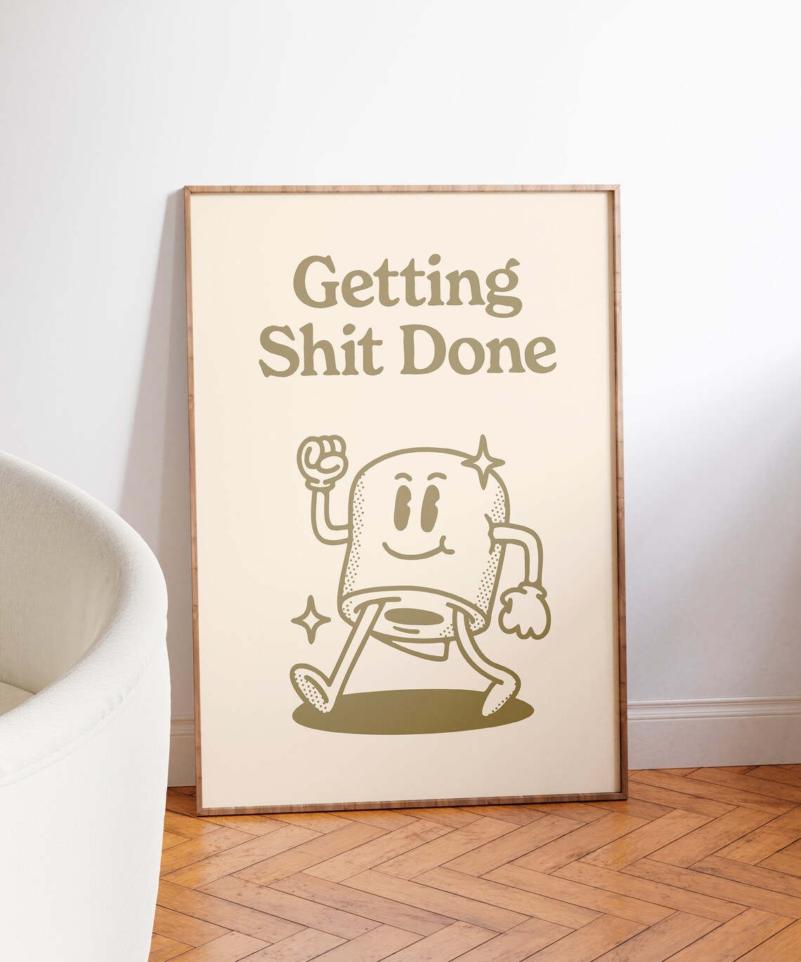 Getting Shit Done Quote, Retro Wall Art Print - Image 3