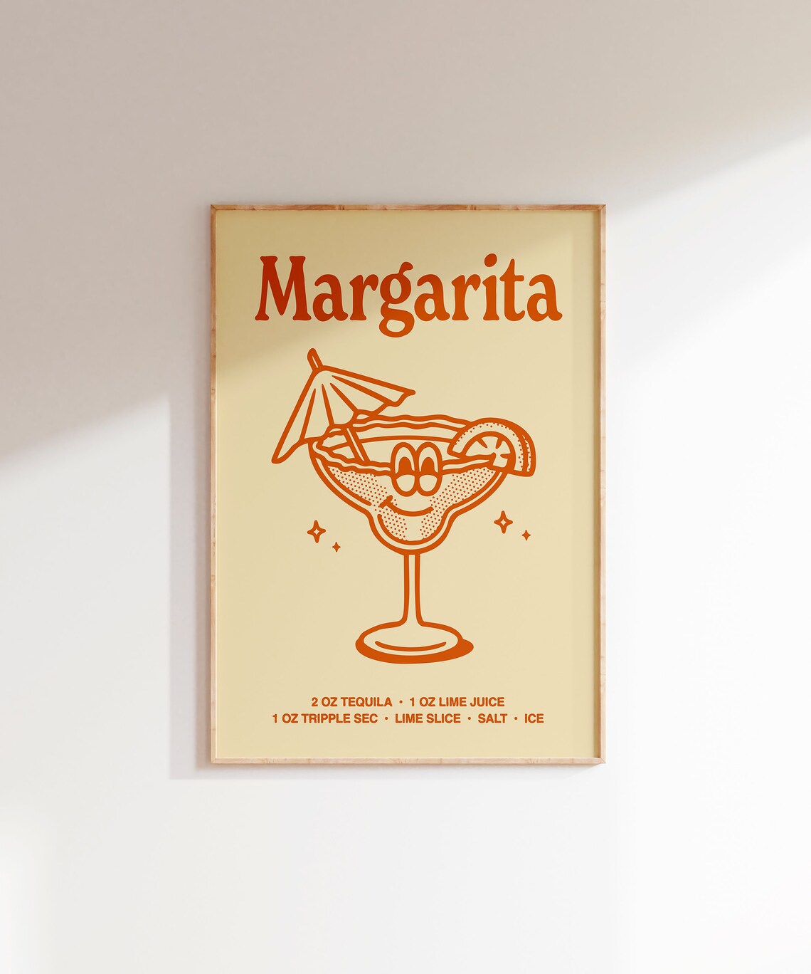 Margarita Cocktail Recipe Orange Glass Character Bar Cart Poster - Image 7
