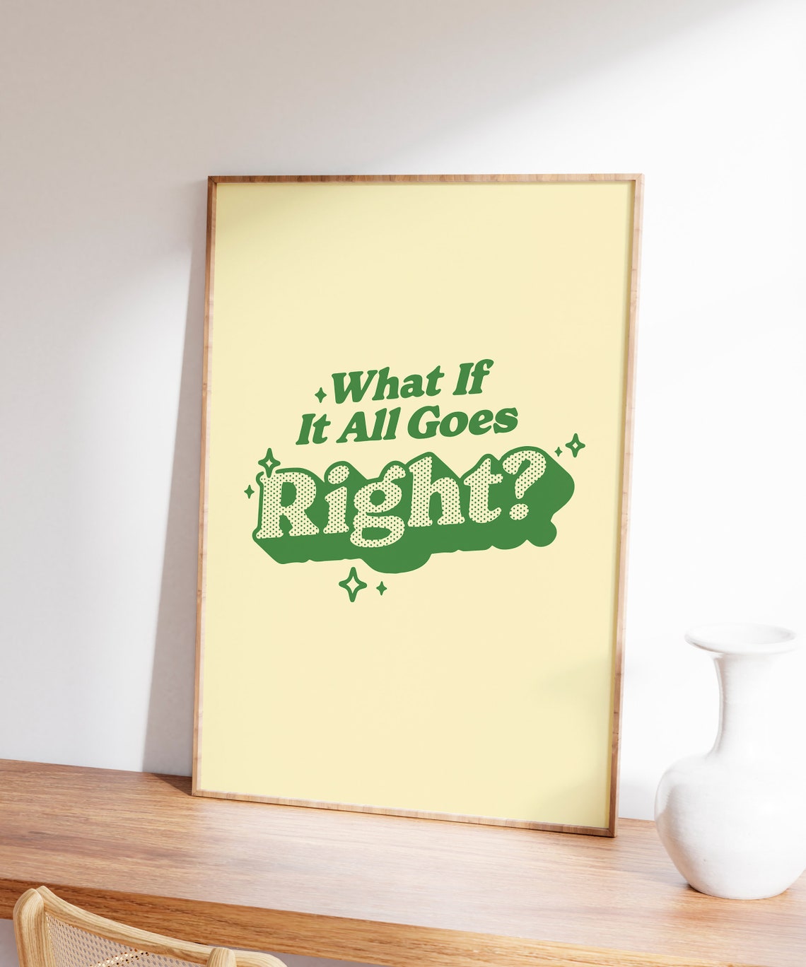 What If It All Goes Right Green Seventies Retro Typography Poster - Image 7