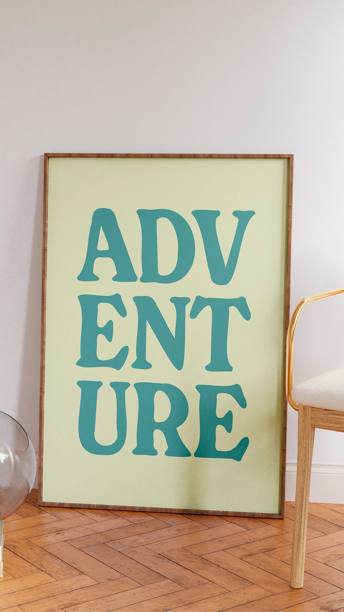 Adventure Retro Teal Typography Wanderlust Quote Travel Poster - Image 2