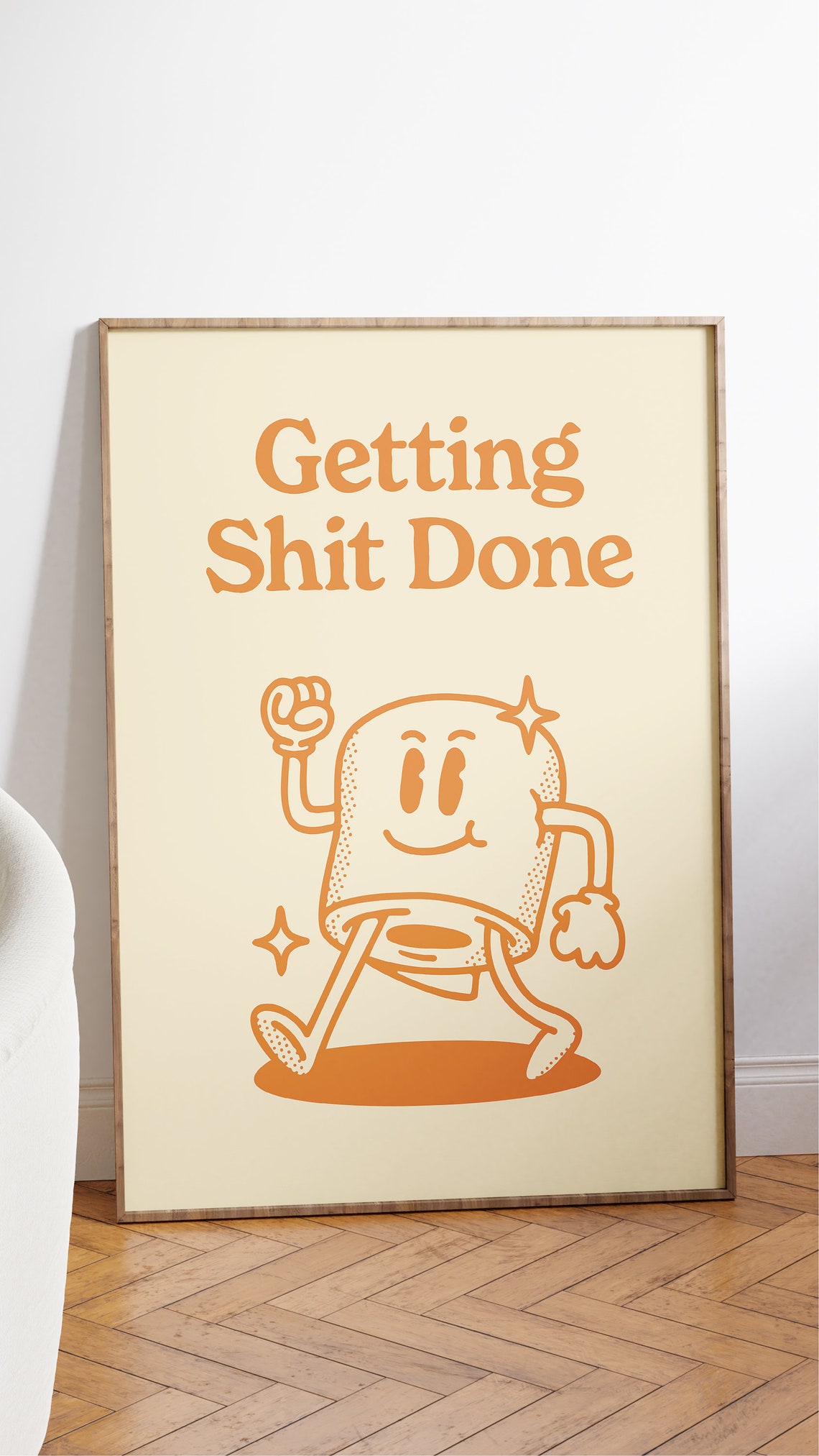 Getting Shit Done Retro Quote Art Print - Image 2
