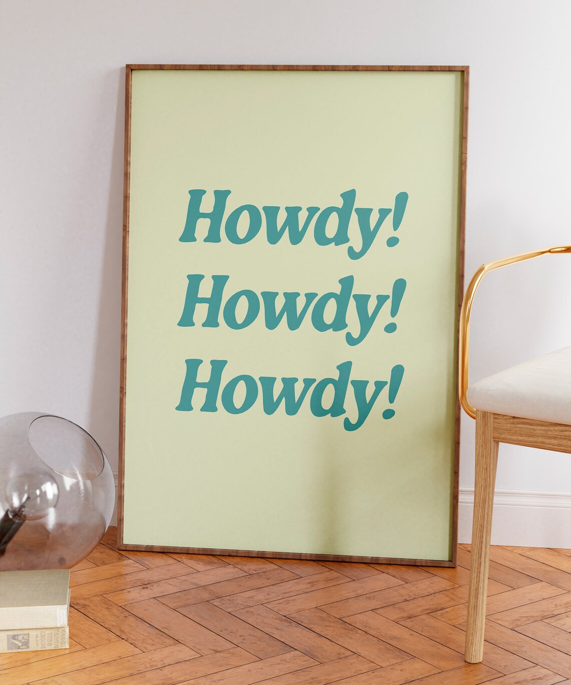 Howdy Howdy Howdy Teal Western Bold Typography Cowboy Quote Poster - Image 5