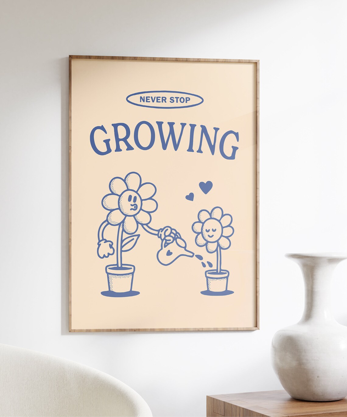 Never Stop Growing Retro Positivity Art Print - Image 6