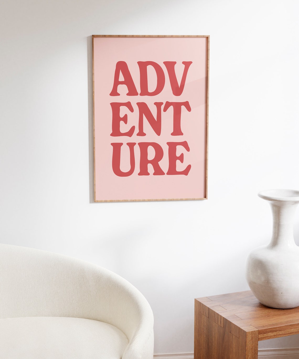 Adventure Stacked Pink Bold Typography Retro Wanderlust Quote Poster - Image 6