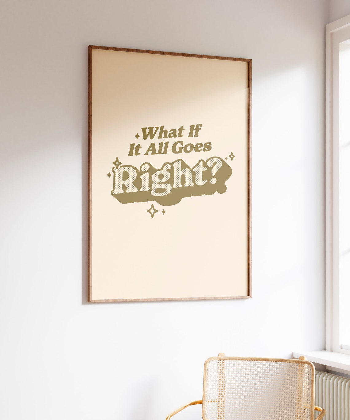 What If It All Goes Right Optimistic Retro Groovy Quote Poster - Image 5