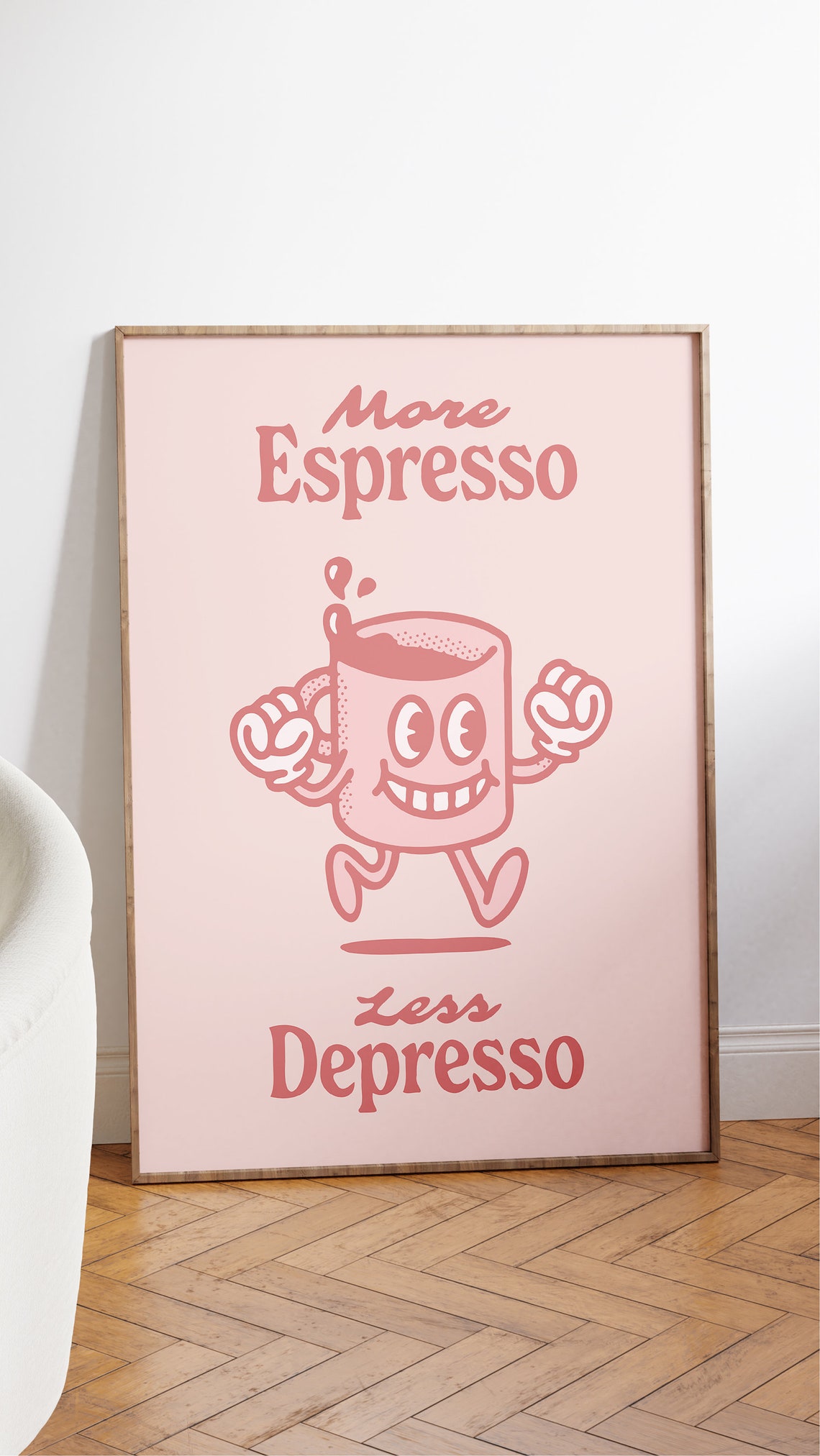 Espresso Wall Art Red Retro Coffee Poster Funny Coffee Quote Trendy Art Print Cute Kitchen Wall Art Coffee Lover Gift - Image 2
