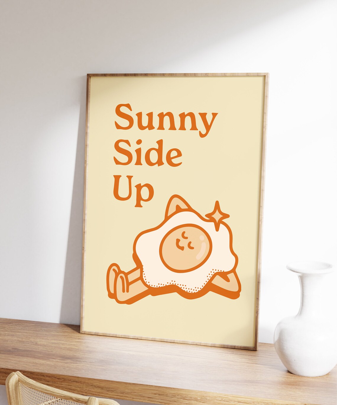 Sunny Side Up Retro Kitchen Quote Art Print - Image 5