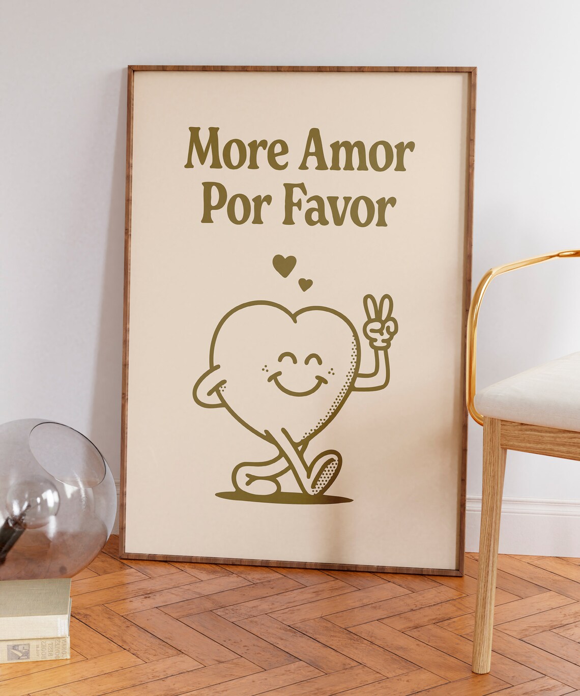 More Amor Por Favor Cute Retro Heart Love Quote Wall Decor Poster - Image 4