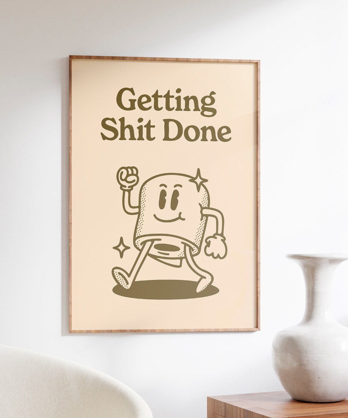 Getting Shit Done Quote, Retro Wall Art Print - Image 6