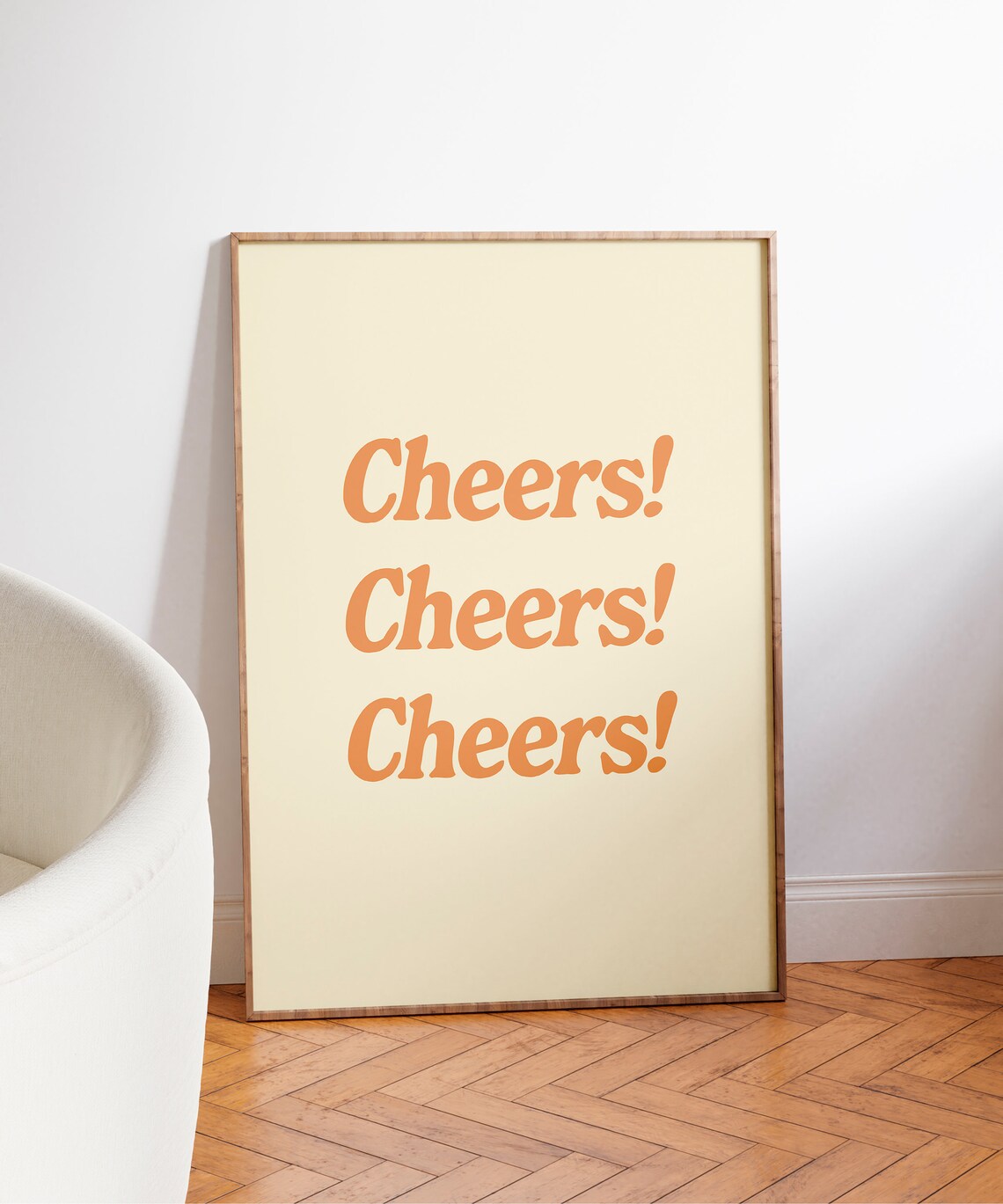 Cheers Print Bar Cart Wall Art Retro Bar Cart Poster Bar Print Orange Trendy Bar Print Cheers Sign Downloadable Art Retro Poster - Image 5