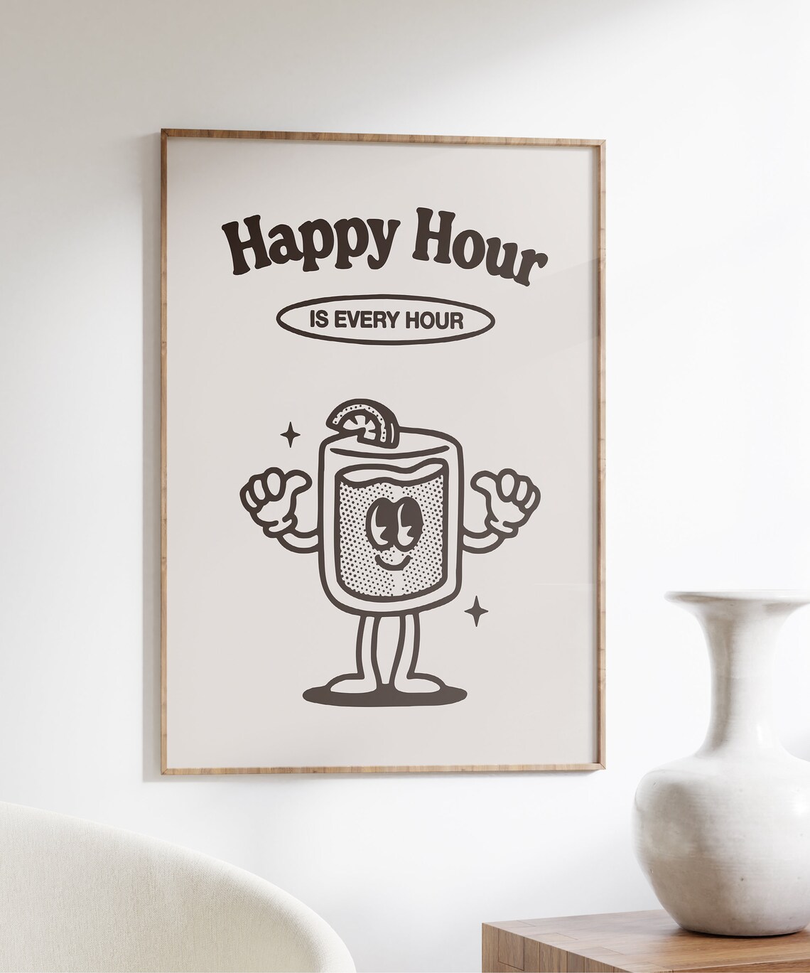 Happy Hour Cocktail Bar Retro Kitchen Wall Art - Image 3