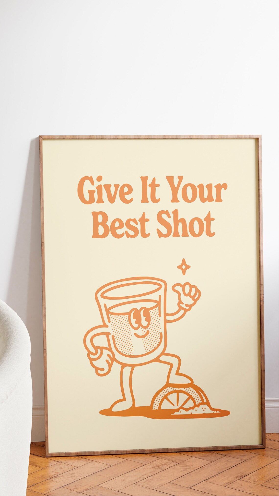 Give It Your Best Shot Tequila Retro Mascot Home Bar Art Poster - Image 2