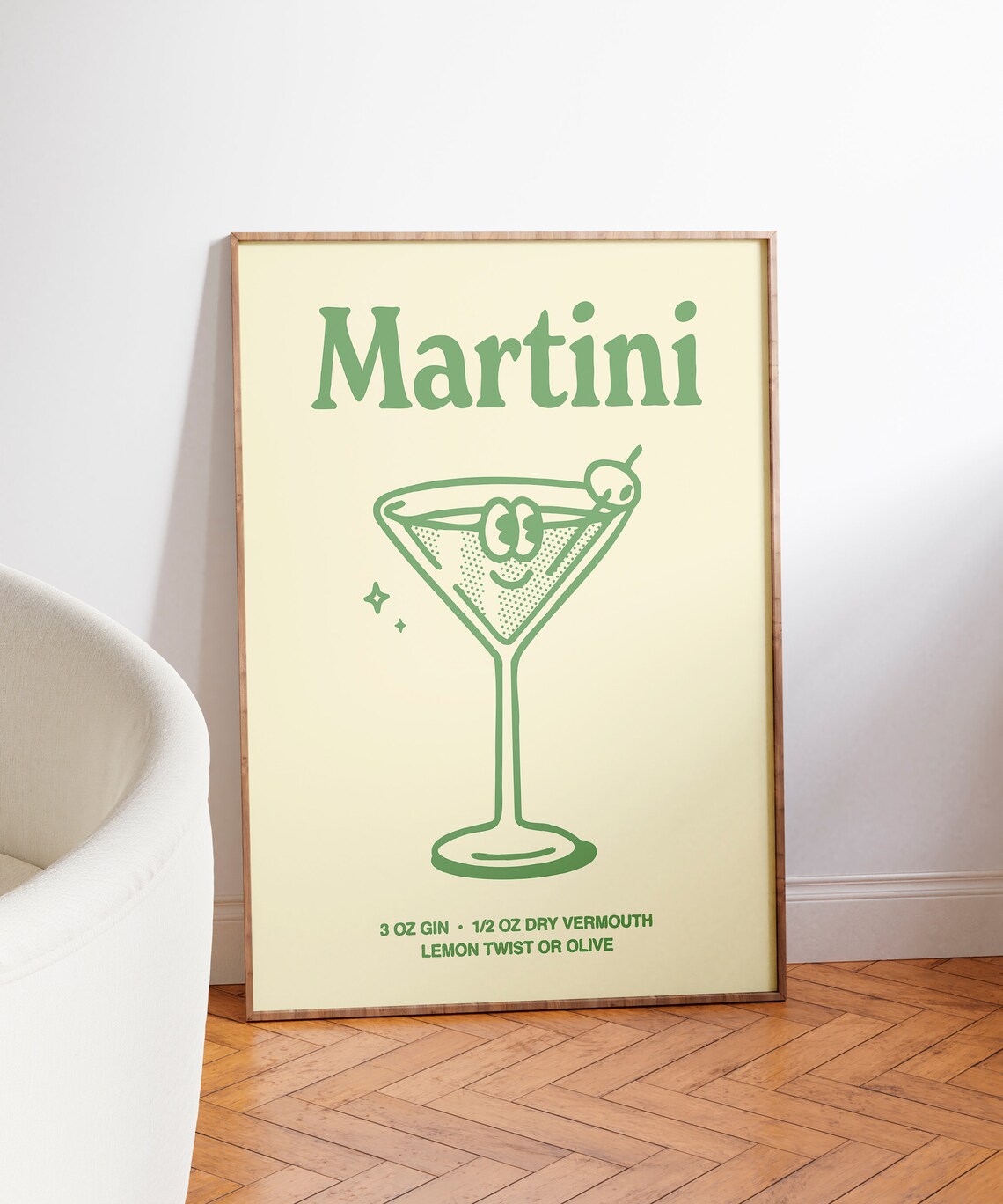 Martini Cocktail Retro Bar Decor Art Print - Image 3