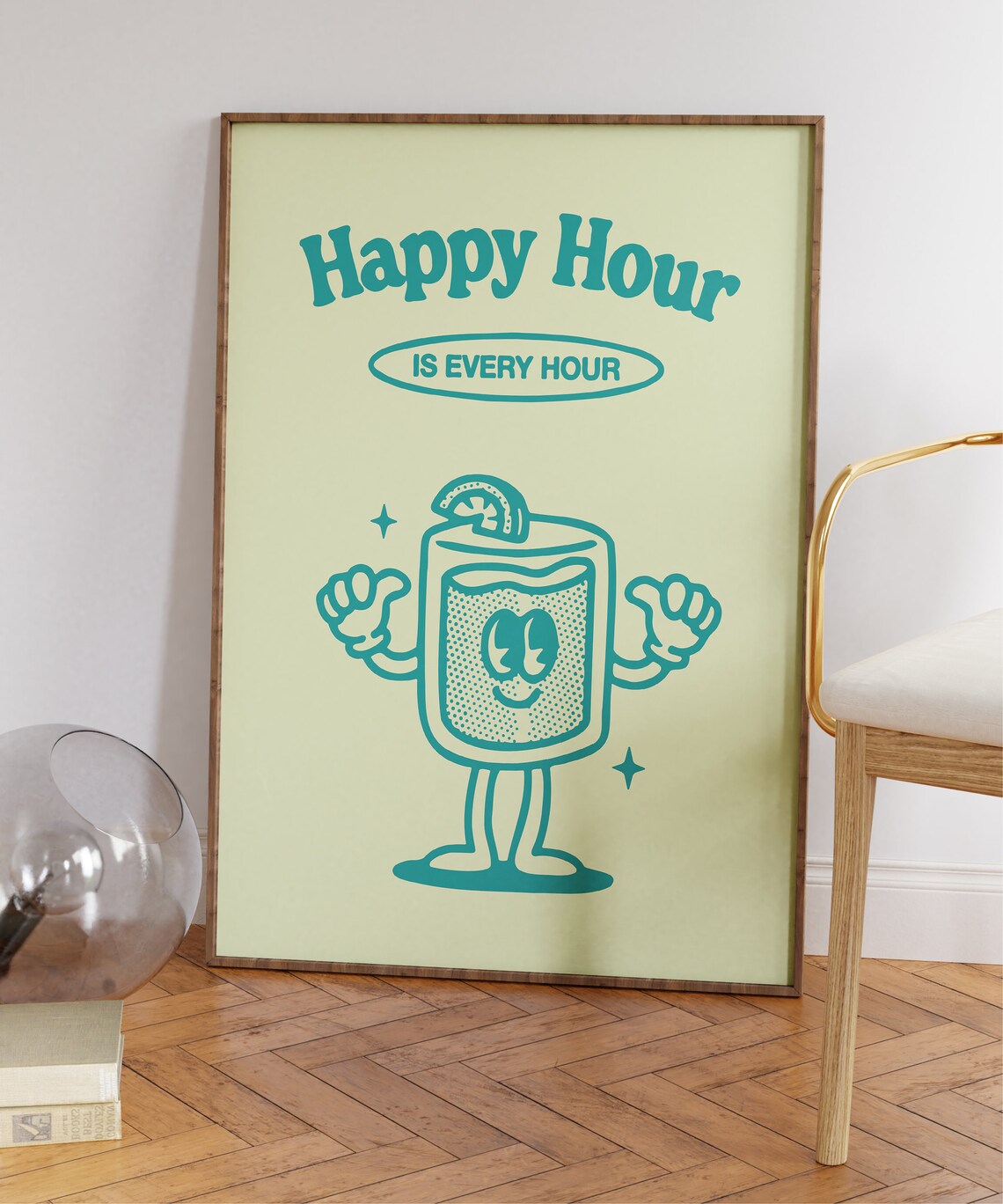 Retro Happy Hour Poster, 70s-Inspired Bar Decor - Image 7