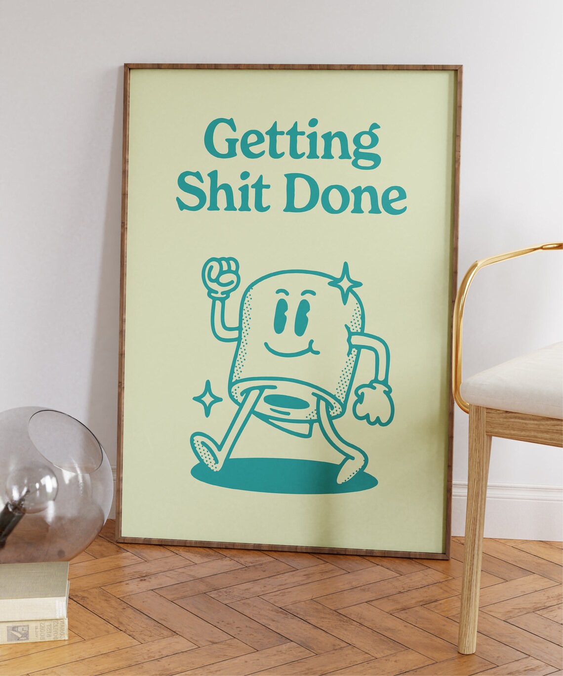 Getting Shit Done Retro Motivational Art Print - Image 4