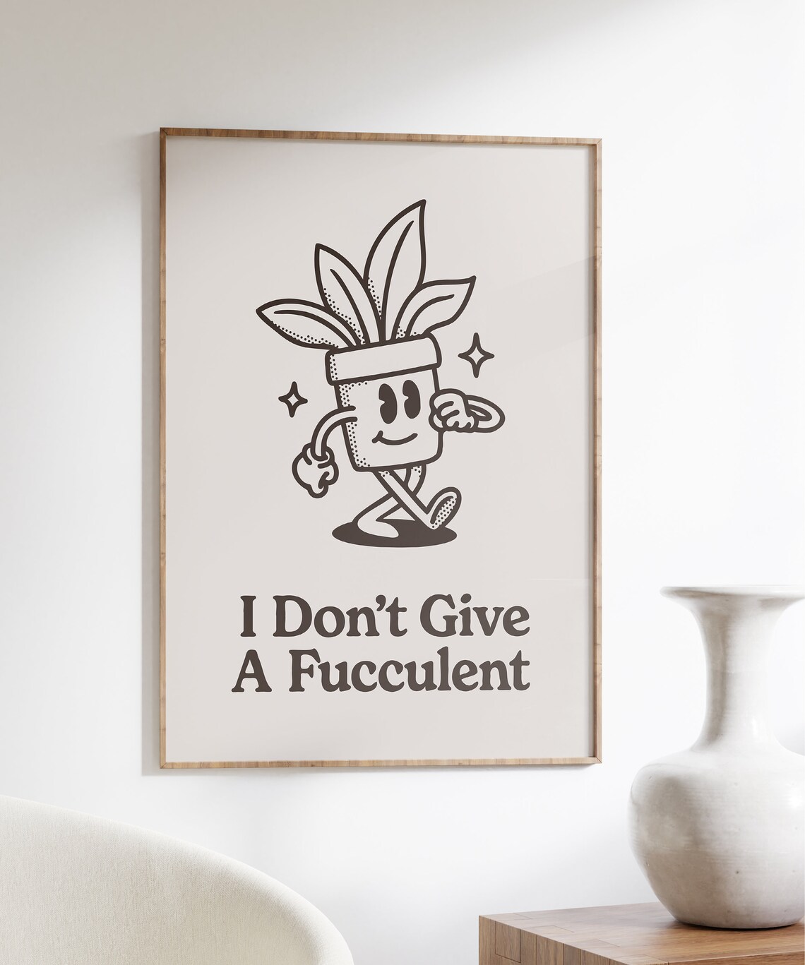 Retro Succulent Art Print, Funny Quote Style - Image 5