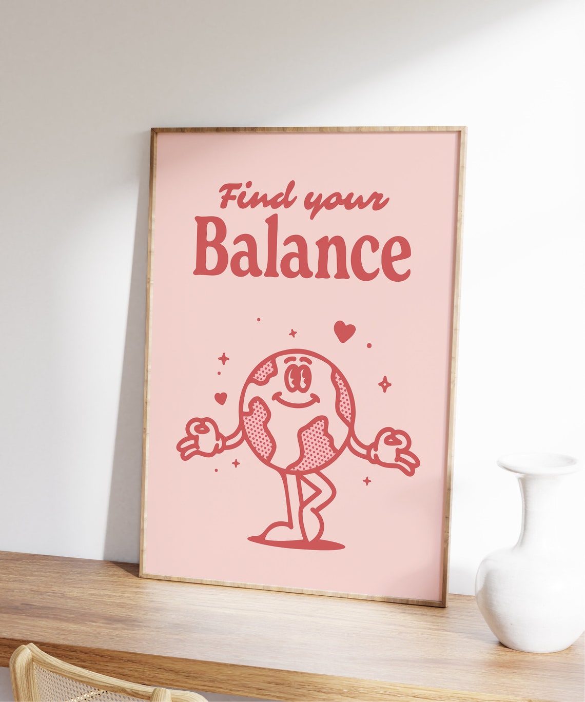 Find Your Balance Retro Yoga Art Print - Image 5