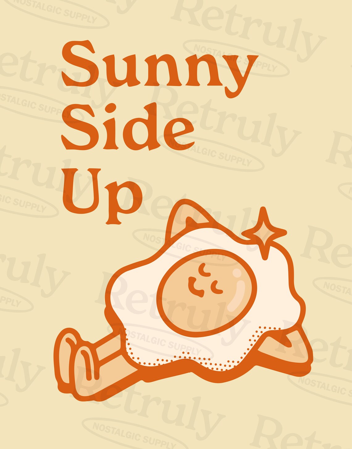 Sunny Side Up Retro Kitchen Quote Art Print - Image 2