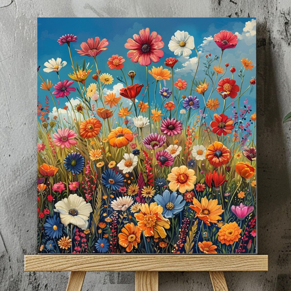 Meadow Field Autumn Flowers Art Print, Cozy Fall