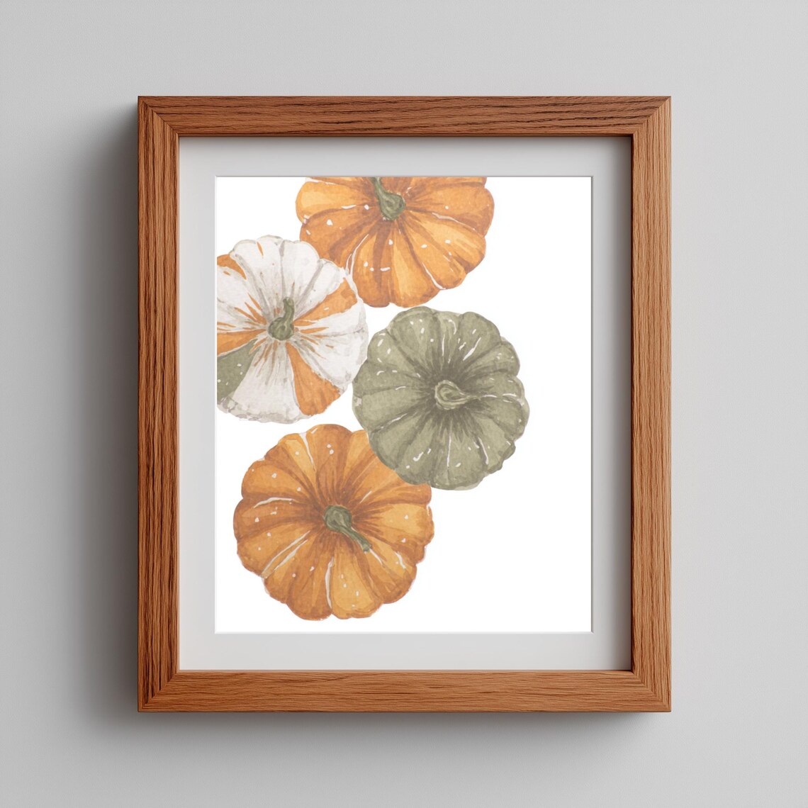 Rustic Pumpkin Painting, Vintage Autumn Harvest Art Print
