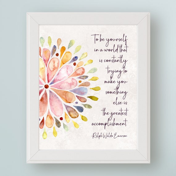 Ralph Waldo Emerson Quote, Inspirational Poster Print