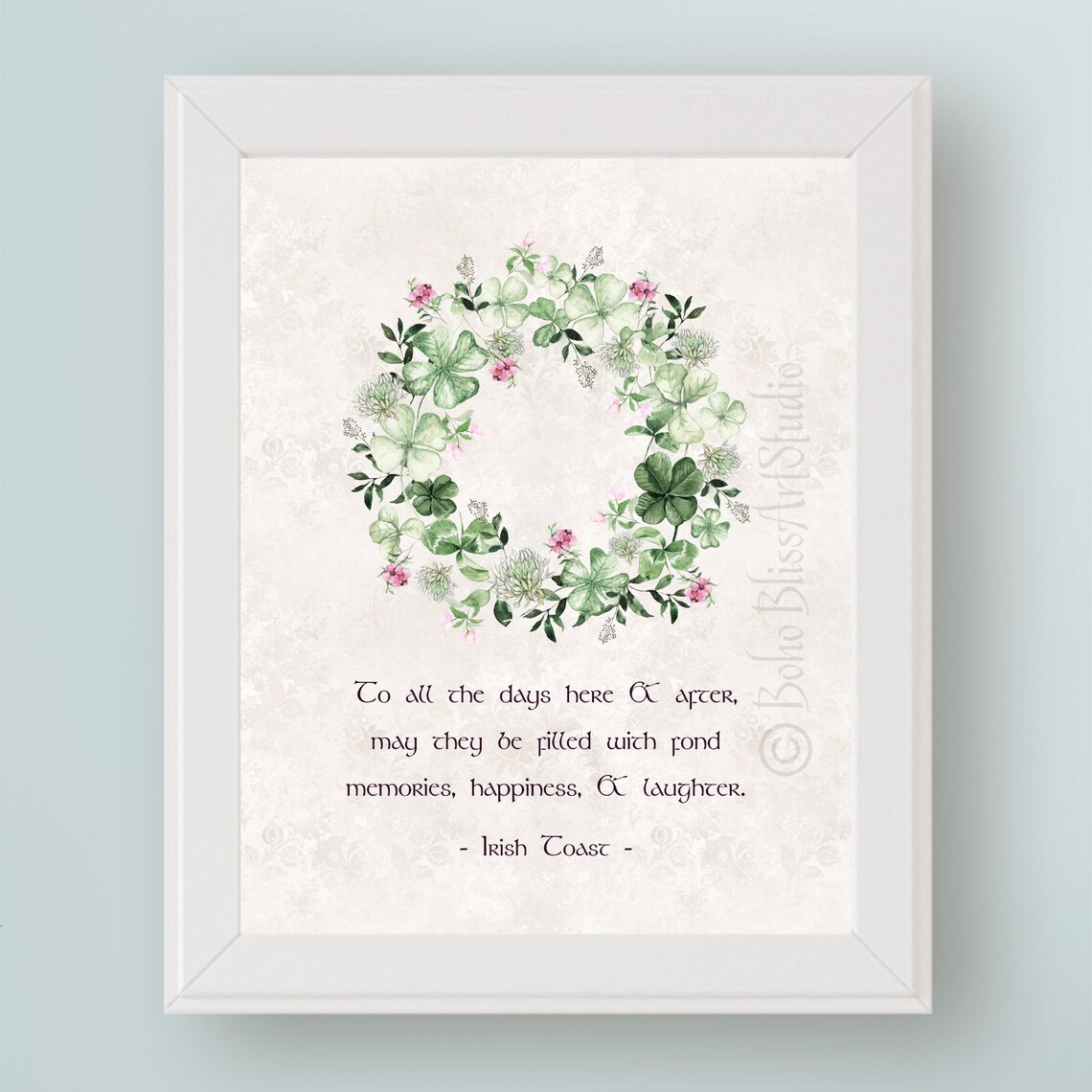 Irish Blessing Wedding Toast Art Print, Ireland Decor