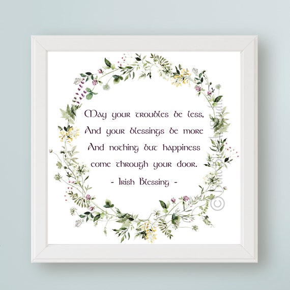 Irish Blessing Wedding Gift Art Print, Ireland