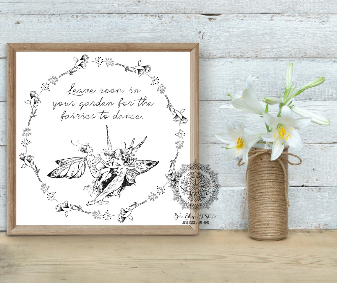 Whimsical Fairy Garden Art Print, Gift for Gardeners - Image 2
