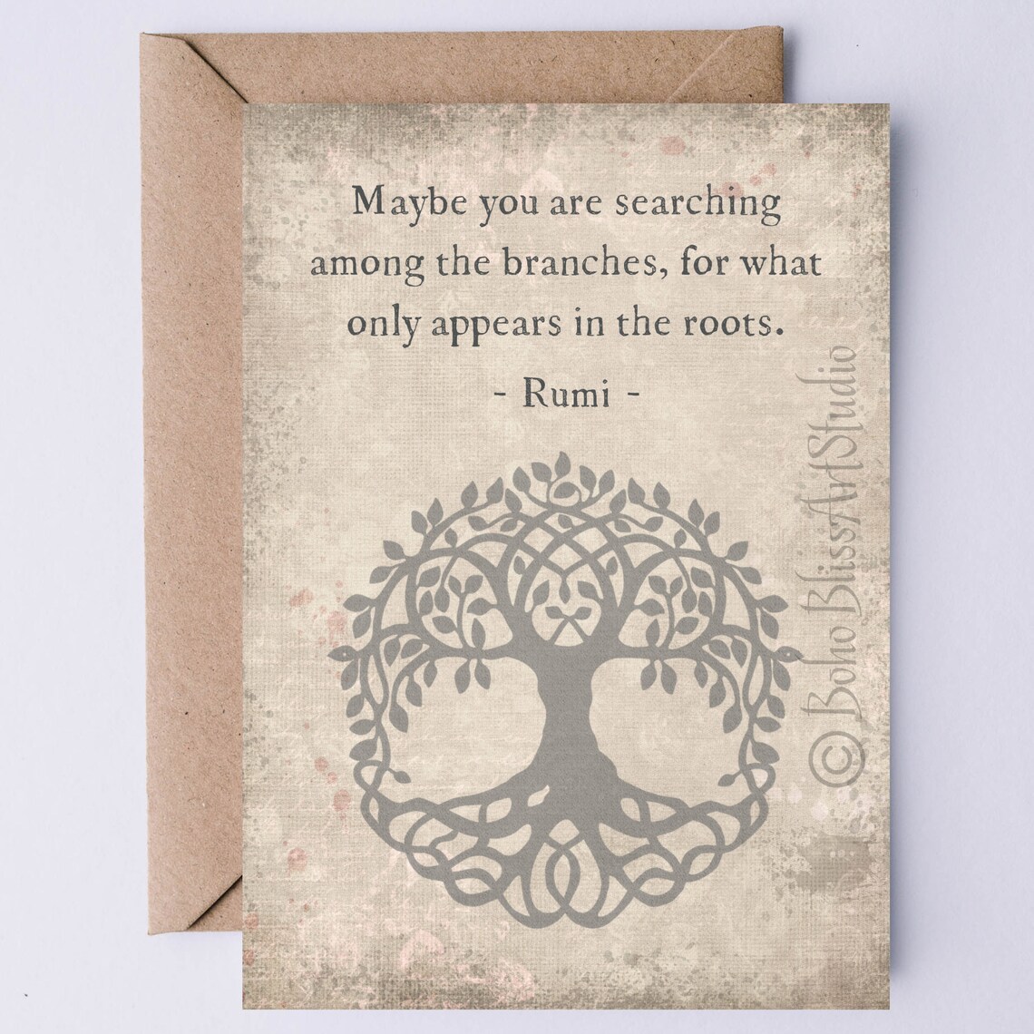 Rumi Quote Searching Among The Branches Tree Of Life Vintage Art Print