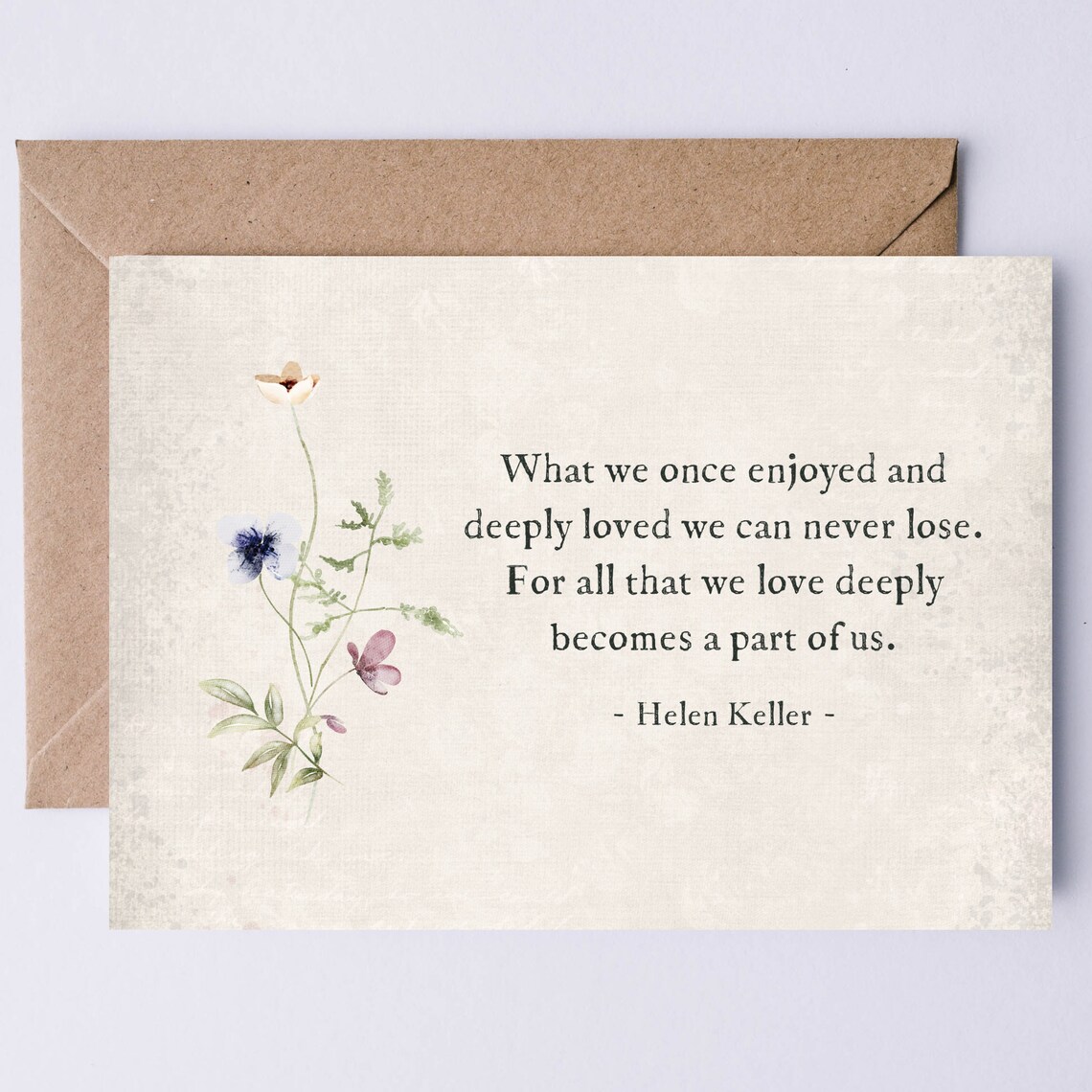 Helen Keller Sympathy Quote, Remembrance Art Print