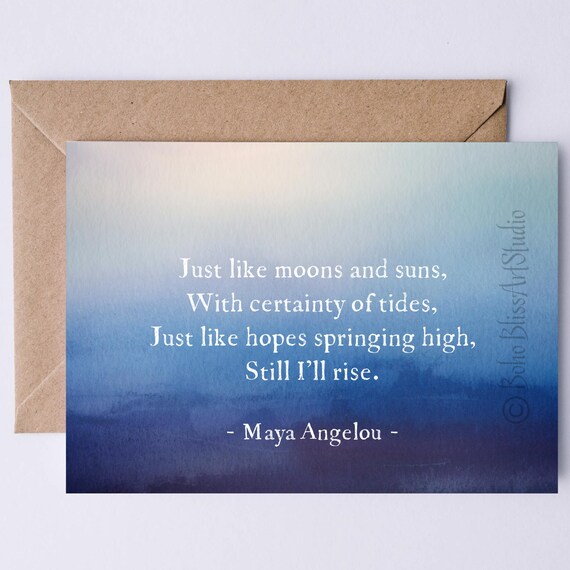 Maya Angelou Still Ill Rise Moons And Suns Ocean Watercolor Art Print