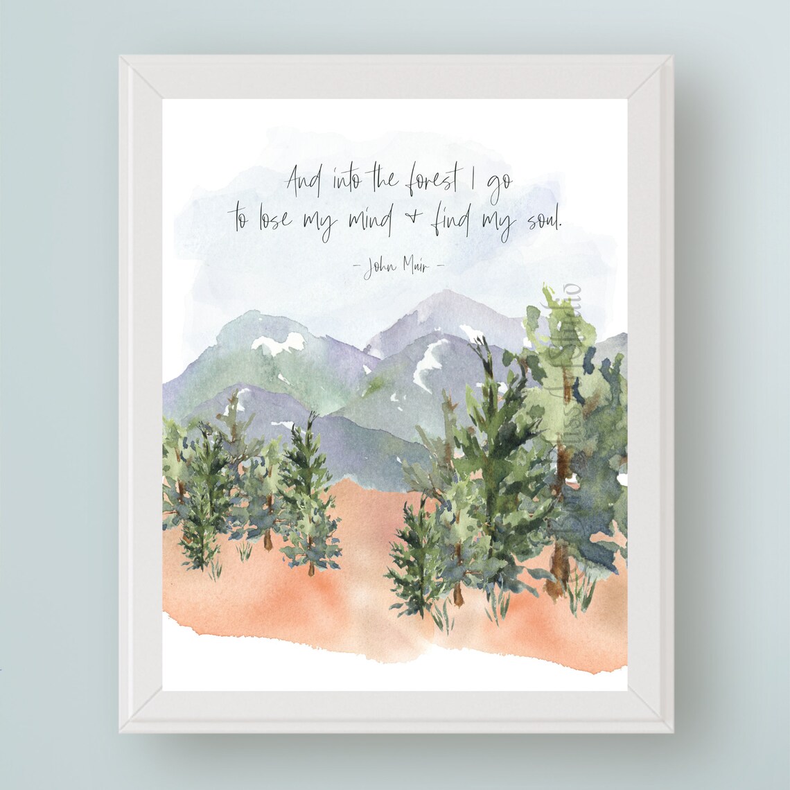 John Muir Forest Quote Nursery Nature Art Print