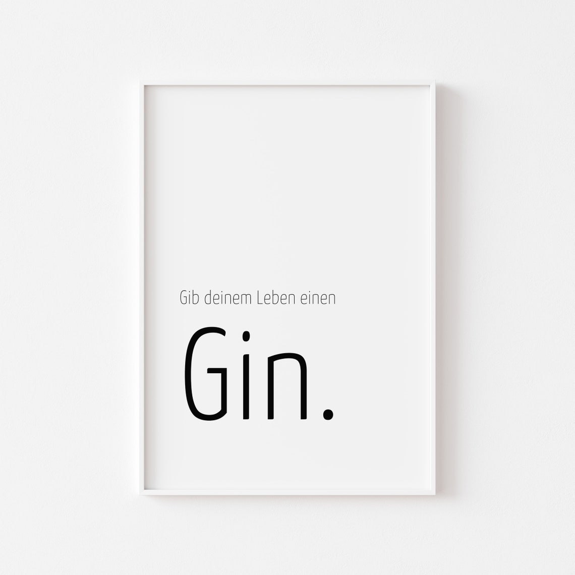 Funny German Gin Quote Minimalist Typography Bar Cart Gift Poster - Image 2